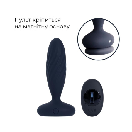 Анальная смарт-вибропробка с пульсацией Svakom Jordan Navy Blue, пульт ДУ || Анальна смарт-вібропробка з пульсацією Svakom Jordan Navy Blue, пульт ДК