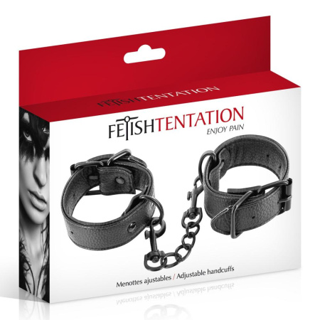 Наручники Fetish Tentation Adjustable Handcuffs, регулируемые, съемная цепочка с карабинами || Наручники Fetish Tentation Adjustable Handcuffs, регульовані, знімний ланцюжок з карабінами
