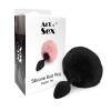 Силиконовая анальная пробка М Art of Sex - Silicone Bunny Tails Butt plug Black, диаметр 3,5 см || Силіконова анальна пробка М Art of Sex - Silicone Bunny Tails Butt plug Black, діаметр 3,5 см