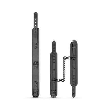 Наручники с ошейником Bedroom Fantasies: Collar & Wrist Cuffs, черные || Наручники з нашийником Bedroom Fantasies: Collar & Wrist Cuffs, чорні