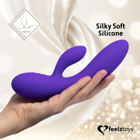 Гибкий вибратор кролик с двумя моторами FeelzToys Lea Rabbit Vibrator Medium Purple || Гнучкий вібратор кролик з двома моторами FeelzToys Lea Rabbit Vibrator Medium Purple