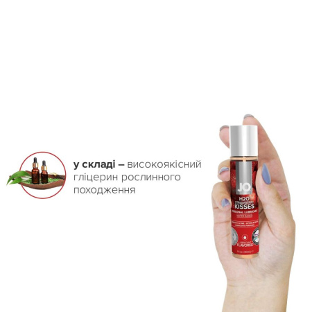 Смазка на водной основе JO H2O — Strawberry Kiss (30 мл) без сахара, растительный глицерин || Змазка на водній основі JO H2O — Strawberry Kiss (30 мл) без цукру, рослинний гліцерин