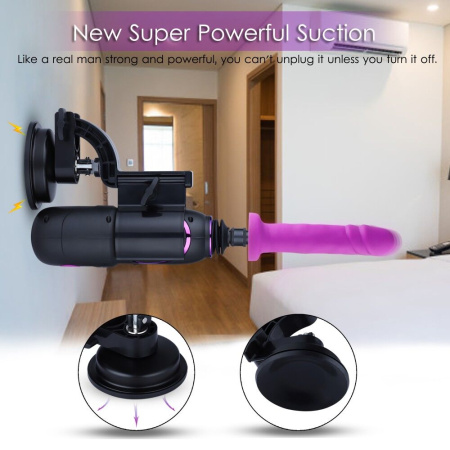 Высокомобильная смарт секс-машина Hismith Pro Travel APP с фаллоимитатором, присоска, пульт ДУ || Високомобільна смарт секс-машина Hismith Pro Travel APP з фалоімітатором, присоска, пульт ДК