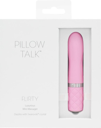 Роскошный вибратор PILLOW TALK - Flirty Pink с кристаллом Сваровски, гибкая головка || Розкішний вібратор PILLOW TALK - Flirty Pink з кристалом Сваровські, гнучка голівка