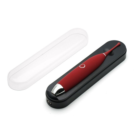 Клиторальный вибратор KISTOY C-King Red, с двумя доп. насадками, мощная точечная стимуляция || Кліторальний вібратор KISTOY C-King Red, з двома дод. насадками, потужна прицільна стимуляція