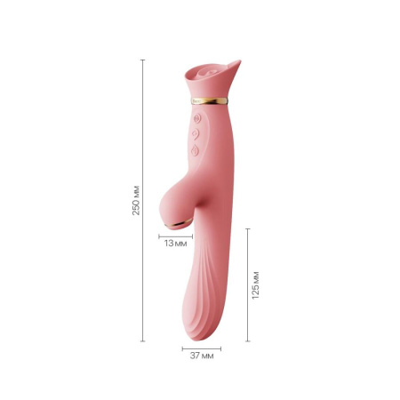Вибратор с подогревом и вакуумной стимуляцией клитора Zalo - ROSE Vibrator Strawberry Pink || Вібратор з підігрівом та вакуумною стимуляцією клітора Zalo - ROSE Vibrator Strawberry Pink