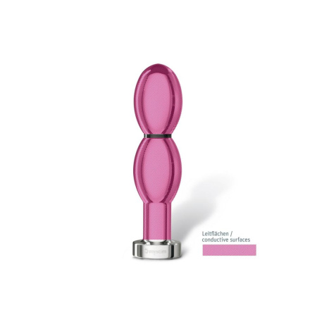 Металлическое дилдо 2-в-1 Mystim O(h!)-thello для электростимулятора, диаметр 3,5см, анальная пробка || Металеве ділдо 2-в-1 Mystim O(h!)-thello для електростимулятора, діаметр 3,5 см, анальна пробка