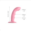 Насадка для страпона с двойной точечной пульсацией Strap-On-Me TAPPING DILDO WAVE – CORAL PINK, М || Насадка для страпона з подвійною точковою пульсацією Strap-On-Me TAPPING DILDO WAVE – CORAL PINK, М