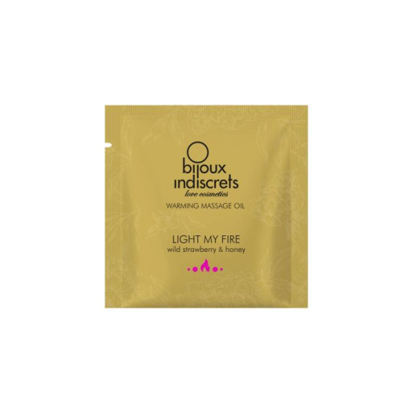 Пробник массажного масла Bijoux Indiscrets Light my Fire – Wild Strawberry & Honey (2 мл)