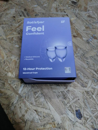 Набор менструальных чаш Satisfyer Feel Confident (lila), 15мл и 20мл (мятая упаковка!!!) || Набір менструальних чаш Satisfyer Feel Confident (lila), 15мл та 20мл (м'ята упаковка!!!)