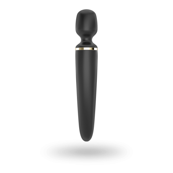 Вібромасажер Satisfyer Wand-er Woman (Black/Gold), водонепроникний, потужний, розмір XXL