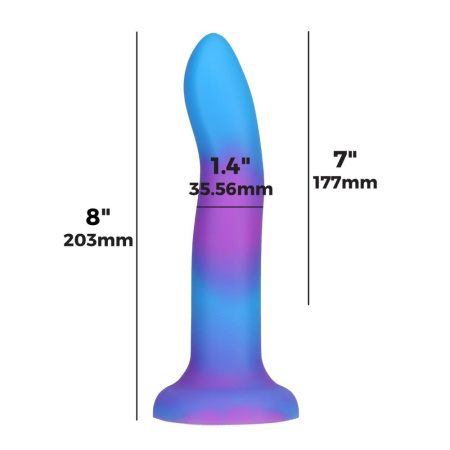 Светящийся в темноте фаллоимитатор ADDICTION Rave 8″ Glow in the Dark Dildo Blue Purple, 20,3 см || Фалоімітатор, що світиться в темряві, ADDICTION Rave 8″ Glow in the Dark Dildo Blue Purple, 20,3 см