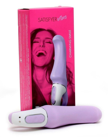 Мощный вибратор Satisfyer Vibes Charming Smile с гибким стволом, литой силикон, 12 режимов работы || Потужний вібратор Satisfyer Vibes Charming Smile з гнучким стовбуром, літій силікон, 12 режимів