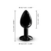 Металлическая анальная пробка с кристаллом Dorcel Diamond Plug Black S || Металева анальна пробка з кристалом Dorcel Diamond Plug Black S