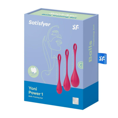Набор йони бусин Satisfyer Yoni Power 1 Red, диаметр 2-2,5-3см, вес 22-46-74гр || Набір йоні намистин Satisfyer Yoni Power 1 Red, діаметр 2-2,5-3см, вага 22-46-74гр