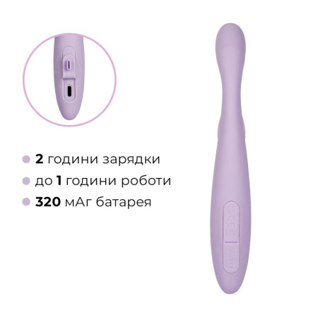 Тонкий кролик-вибратор Svakom Cici 2+ Lilac, управление со смартфона, подогрев до 38 °C || Тонкий кролик-вібратор Svakom Cici 2+ Lilac, керування зі смартфона, підігрів до 38 °C