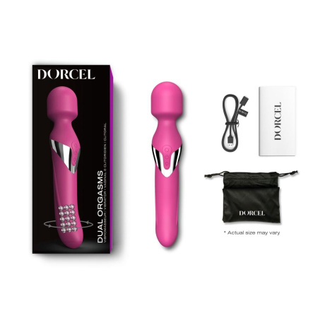Вибромассажер 2в1 Dorcel Dual Orgasms Magenta классический массажер и вибратор с жемчужным массажем || Вібромасажер 2в1 Dorcel Dual Orgasms Magenta класичний масажер і вібратор з перлинним масажем
