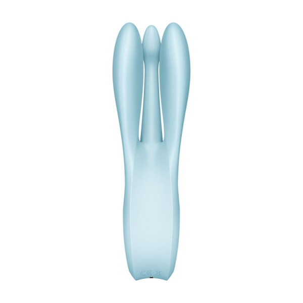 Кліторальний вібратор Satisfyer Threesome 1 Light Blue з трьома гнучкими пальчиками