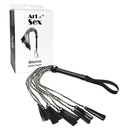 Ажурная плеть из экокожи Art of Sex - Brianna, цвет черный || Ажурний батіг з екошкіри Art of Sex - Brianna, колір чорний