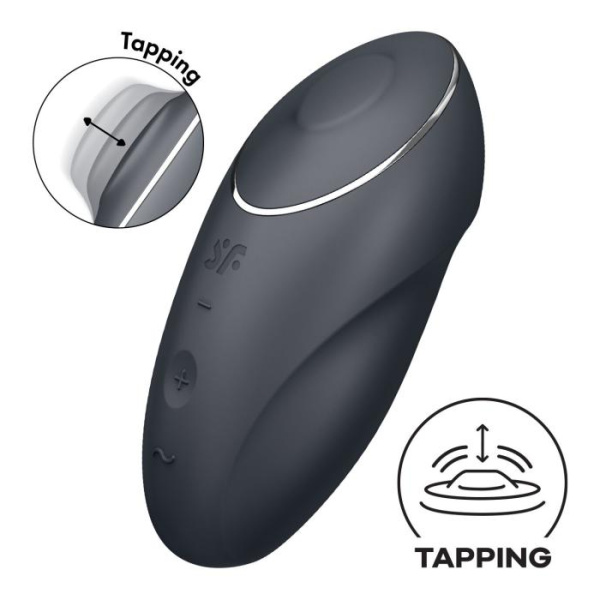 Вибростимулятор-пульсатор Satisfyer Tap & Climax 1 Grey, эффект постукивания пальцем, 2 мотора