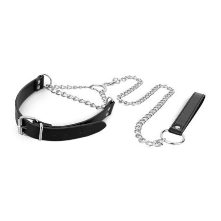 Нашийник з повідцем Bedroom Fantasies: Collar with Chain - Silver