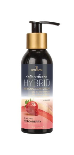 Смазка водно-силиконовая Sensuva Hybrid Strawberry (125 мл) без сахара, можно для оральных ласк