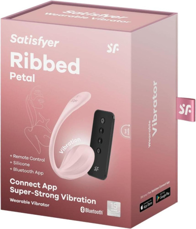 Виброяйцо Satisfyer Ribbed Petal Connect App Rose || Віброяйце Satisfyer Ribbed Petal Connect App Rose