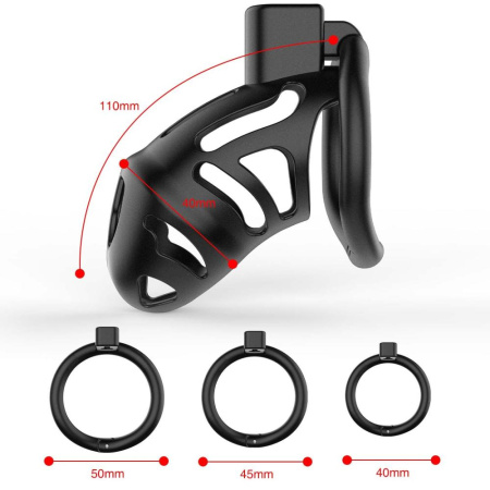 Клетка для пениса LOCKINK SEVANDA Plastic Penis Chastity Cage - Black || Клітка для пеніса LOCKINK SEVANDA Plastic Penis Chastity Cage - Black