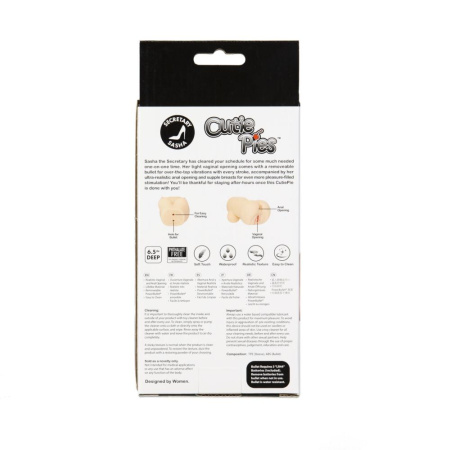 Мастурбатор-вагина и попка Cutie Pies Secretary Sasha Vagina & Ass Masturbator, вибропуля в подарок || Мастурбатор-вагіна та попка Cutie Pies Secretary Sasha Vagina&Ass Masturbator, віброкуля в подарунок