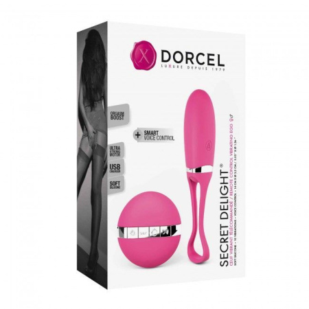 Виброяйцо Dorcel Secret Delight Magenta с пультом ДУ, с турборежимом и голосовым управлением || Виброяйце Dorcel Secret Delight Magenta з пультом ДК, з турборежимом і голосовим керування