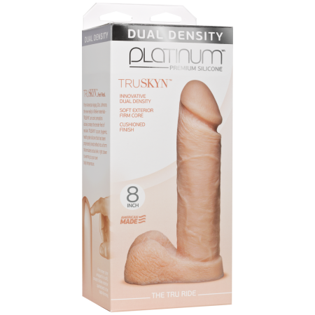 Фаллоимитатор Doc Johnson Platinum TRUSKYN - The Tru Ride 8 Inch, диаметр 4,8см, двухслойный силикон || Фалоімітатор Doc Johnson Platinum TRUSKYN - The Tru Ride 8 Inch, діаметр 4,8 см, двошаровий силікон