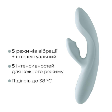 Смарт вибратор-кролик Svakom Chika, 2 независимых мотора, подогрев до 38 °C || Смарт вібратор-кролик Svakom Chika, 2 незалежні мотори, підігрів до 38 °C