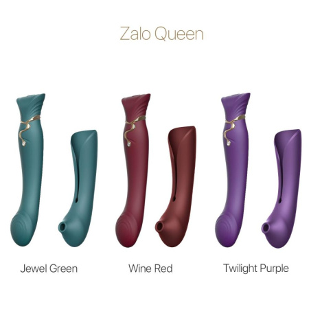 Смартвибратор 3в1 Zalo — Queen Wine Red, пульсирующая жемчужина и вакуум, кристалл Swarovski || Смартвібратор 3в1 Zalo — Queen Wine Red, пульсівна перлина та вакуум, кристал Swarovski