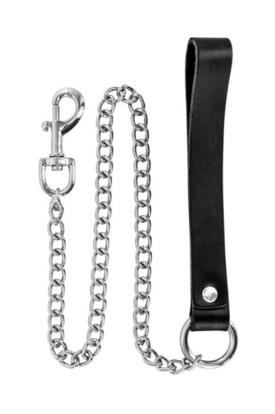 Повідець Fetish Tentation Premium Metal leash with cowhide leather wrist 72 см