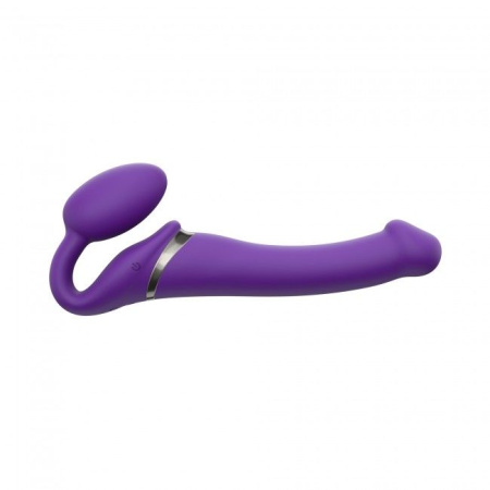 Безремневой страпон с вибрацией Strap-On-Me Vibrating Violet M диаметр 3,3см, пульт ДУ, регулируемый || Безремінний страпон з вібрацією Strap-On-Me Vibrating Violet M, діаметр 3,3 см, пульт ДК, регульован