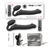 Безремневой страпон с вибрацией Strap-On-Me Vibrating Black L, диаметр 3,7см, пульт ДУ, регулируемый || Безремінний страпон з вібрацією Strap-On-Me Vibrating Black L, діаметр 3,7см, пульт ДК, регульований