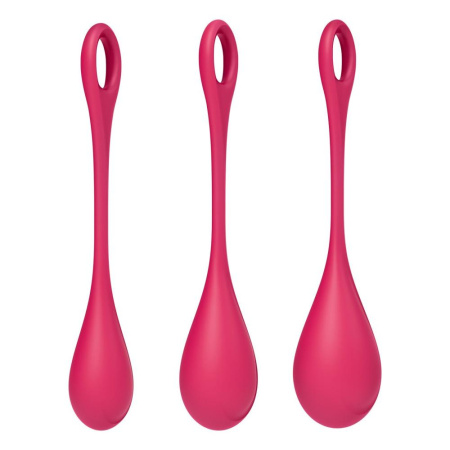 Набор йони бусин Satisfyer Yoni Power 1 Red, диаметр 2-2,5-3см, вес 22-46-74гр || Набір йоні намистин Satisfyer Yoni Power 1 Red, діаметр 2-2,5-3см, вага 22-46-74гр