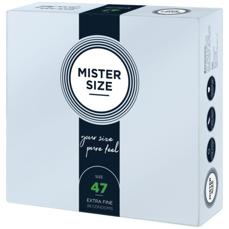Презервативы Mister Size - pure feel - 47 (36 condoms), толщина 0,05 мм || Презервативи Mister Size - pure feel - 47 (36 condoms), товщина 0,05 мм
