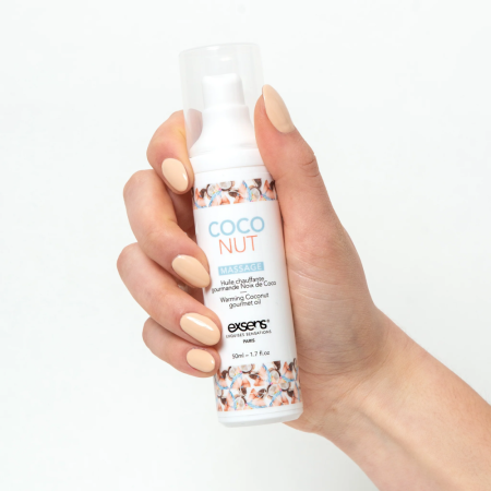 Массажное масло EXSENS Coconut 50мл разогревающее, без сахара, без парабенов, съедобное || Масажна олія EXSENS Coconut 50 мл розігріває, без цукру, без парабенів, їстівне