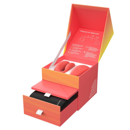 Смарт-вибратор для пар We-Vibe Chorus Crave Coral, сенсорное управление вибрациями сжатием пульта || Смарт-вібратор для пар We-Vibe Chorus Crave Coral, сенсорне керування вібраціями стисненням пульта