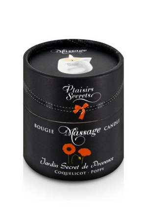 Массажная свеча Plaisirs Secrets Poppy (80 мл) подарочная упаковка, керамический сосуд || Масажна свічка Plaisirs Secrets Poppy (80 мл) подарункова упаковка, керамічний посуд