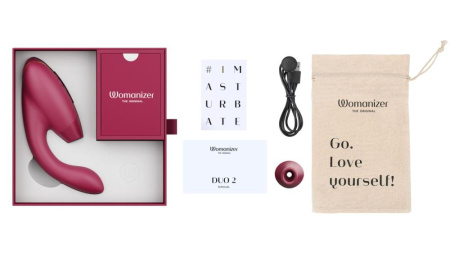 Двойной вакуумный клиторальный стимулятор с вибрацией Womanizer Duo 2 - Bordeaux, независимые моторы || Подвійний вакуумний кліторальний стимулятор з вібрацією Womanizer Duo 2 - Bordeaux, незалежні мотори