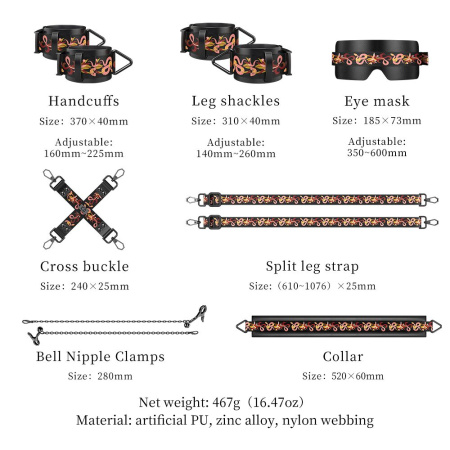 БДСМ-набор LOCKINK The Flowering Serpent - Bondage Set, 7 шт. || БДСМ-набір LOCKINK The Flowering Serpent - Bondage Set, 7 шт.