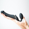Безремневой страпон с вибрацией Strap-On-Me Vibrating Black M, диаметр 3,3см, пульт ДУ, регулируемый || Безремінний страпон з вібрацією Strap-On-Me Vibrating Black M, діаметр 3,3 см, пульт ДК, регульовани