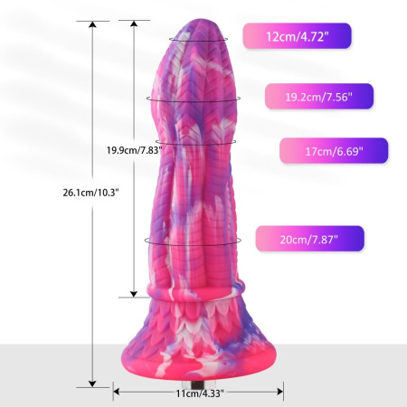 Фаллоимитатор для секс-машин Hismith 10.3″ Silicone Monster Dildo Series, KlicLok и присоска || Фалоімітатор для секс-машин Hismith 10.3″ Silicone Monster Dildo Series, KlicLok та присоска
