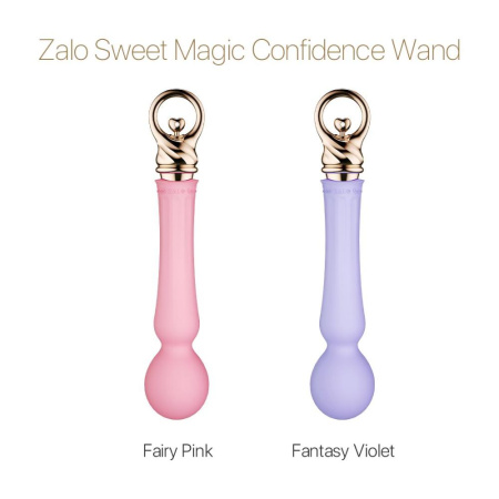 Вибромассажер с подогревом Zalo Sweet Magic - Confidence Wand Fairy Pink || Вібромасажер із підігрівом Zalo Sweet Magic - Confidence Wand Fairy Pink
