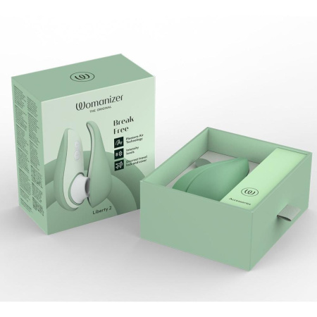 Вакуумный клиторальный стимулятор Womanizer Liberty 2 Sage || Вакуумний кліторальний стимулятор Womanizer Liberty 2 Sage